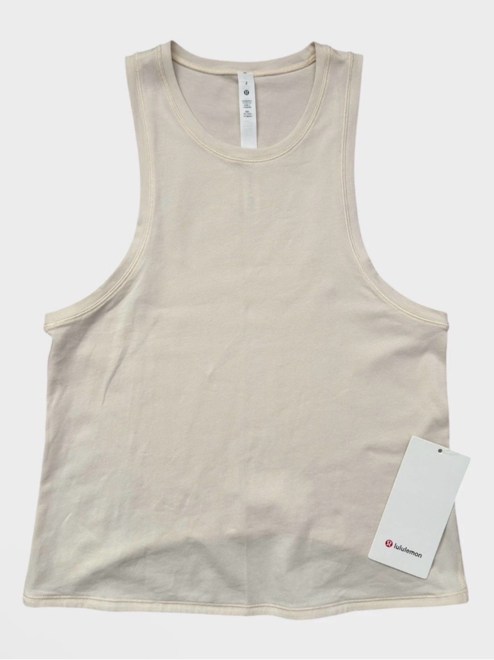 NWT Lululemon Squad Goals Tank Top Light Ivory, Size 6
